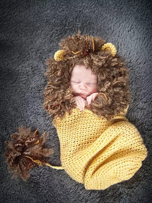 Crochet Lion Baby Cocoon Idea