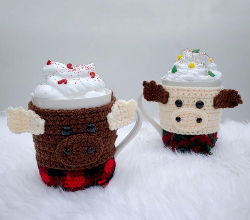 DIY Crochet Christmas Mug Cover Tutorial