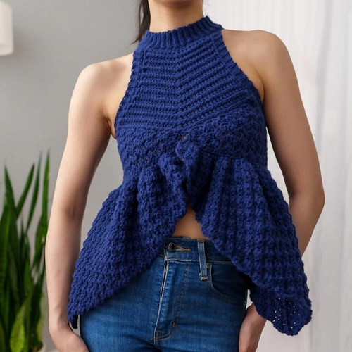 Mock Neck Peplum Top