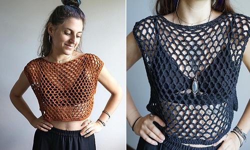 Reversible Crochet Mesh Top