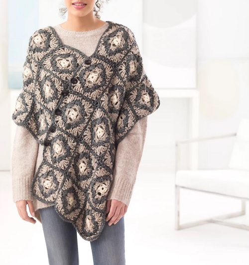 Buttoned Poncho