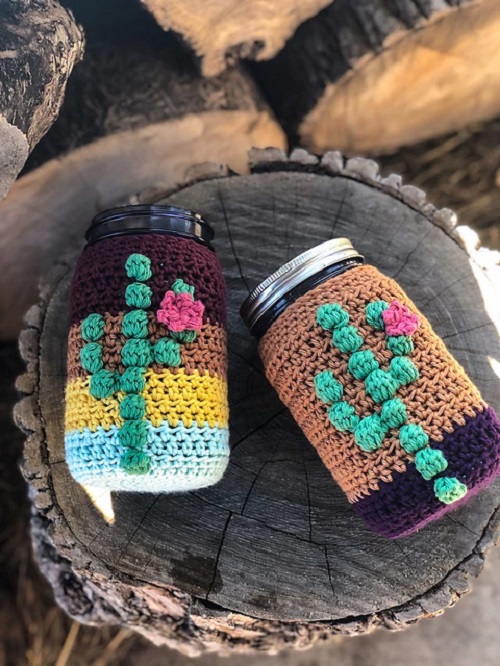 Cactus Mason Jar Cozy