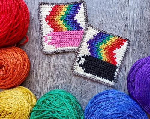 Free Rainbow Coffee Coaster Crochet Pattern