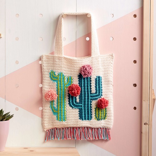 Crochet Cactus Tote