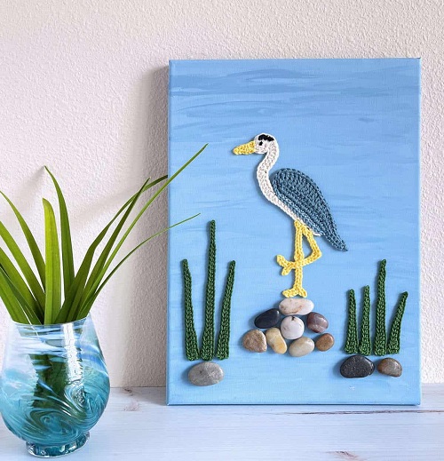 crochet-blue-heron-wall-art