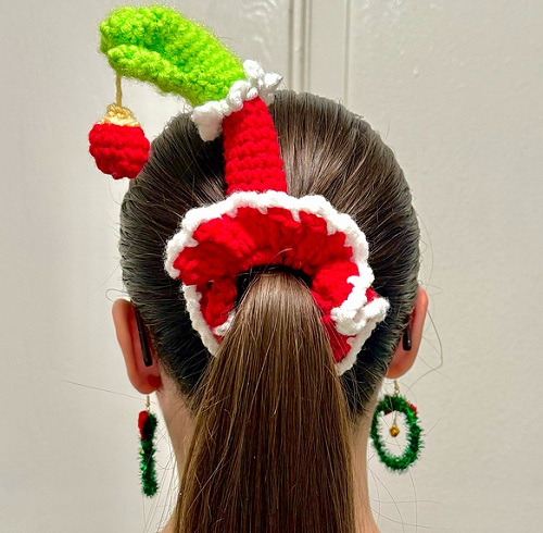 Grinch Scrunchie Hair Tie