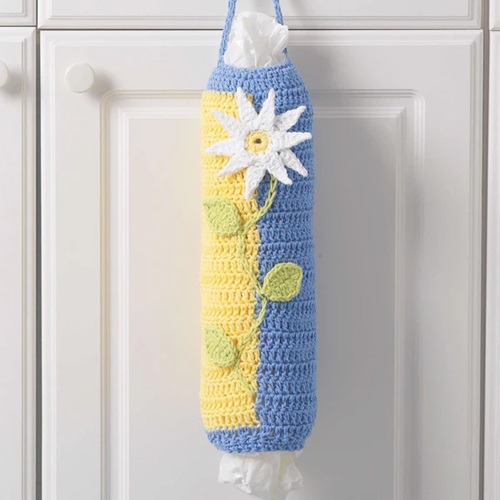 Dual Toned Floral Crochet Bag Holder