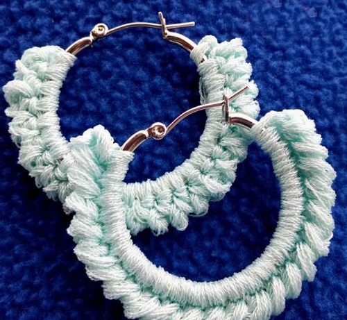 Sparkle Hoop Earrings Crochet Pattern