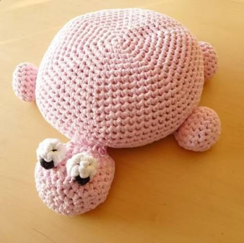 Crochet Turtle Floor Cushion