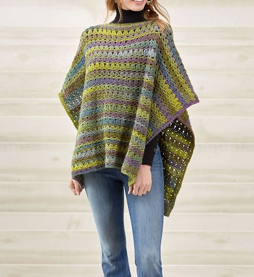green fall poncho