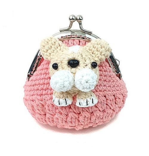 crochet a pug coin purse