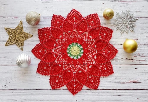 Poinsettia Doily Free Crochet Patterns 2
