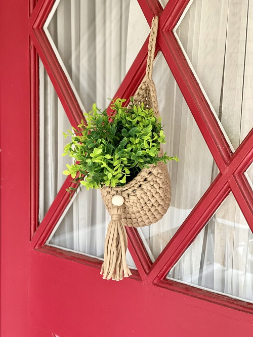 Mini Crochet Pixie Hanging Planter Teardrop Basket