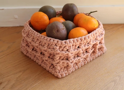 Waffle Stitch Crochet Basket Pattern