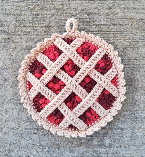 Crochet Berry Pie Potholder
