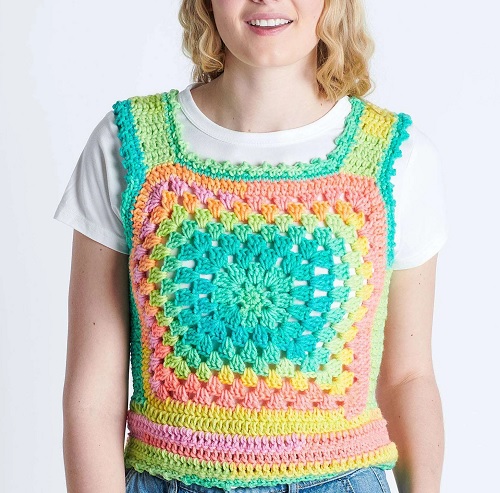 Granny Square Retro Top