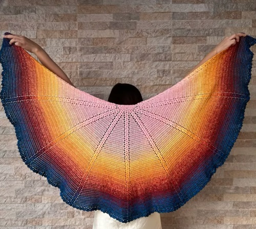 Justise Crescent Shawl Free Crochet Pattern