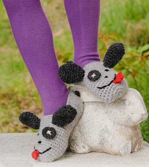 Crochet dog slippers