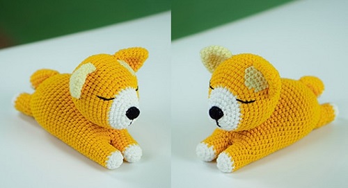 Cute Sleeping Dog Amigurumi