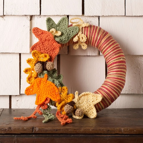 Crochet Autumn Leaves Wreath