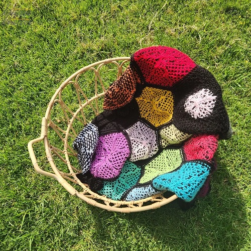 tunisian crochet hexagon blanket
