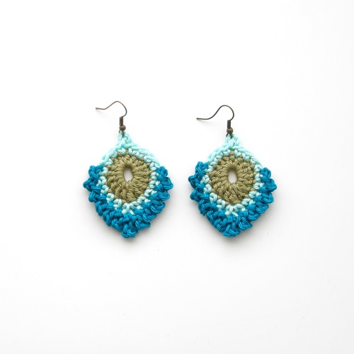 French Mini Peacock Feather Earrings