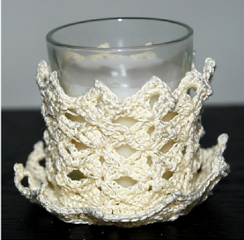 DIY Crochet Shell Candle Holder