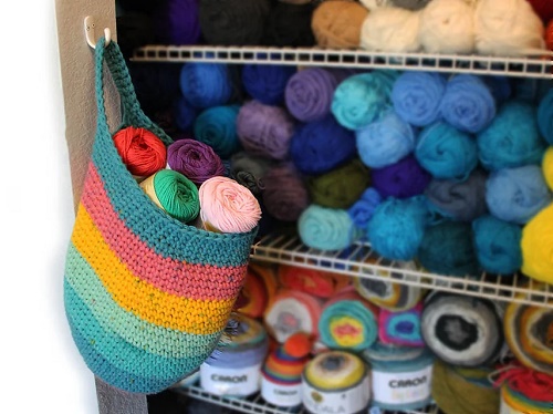 Hanging Basket for Yarn Storage