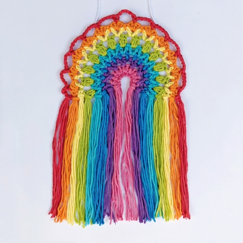 Crochet Rainbow Suncatcher Free Pattern