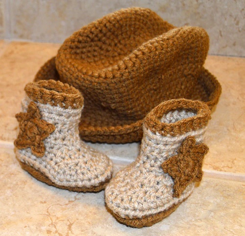 Crochet Cowboy Boots for Newborn