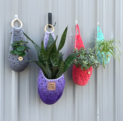 Sweet Stripes Hanging Plant Baskets in Three Different Sizes