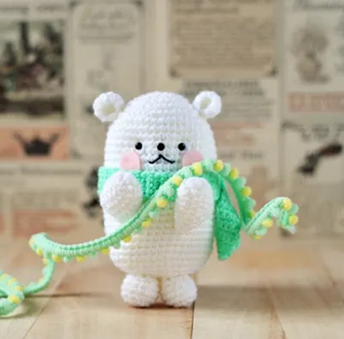 kawaii crochet polar bear