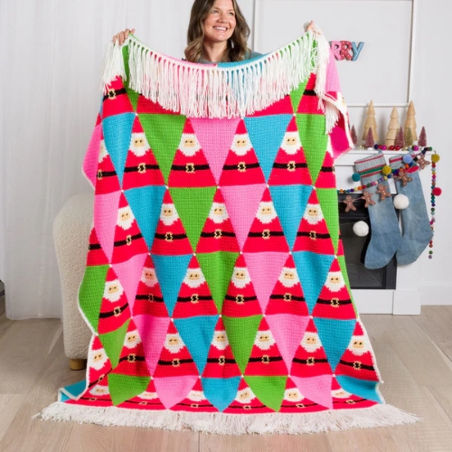 Santa Coming to Town Crochet Blanket