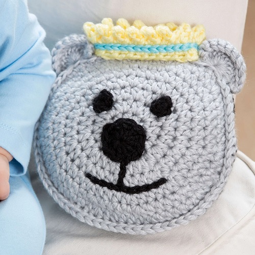 Crochet Prince Bear Pillow