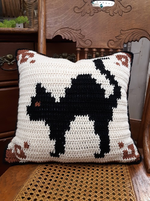 Crocheted Cat Pillow