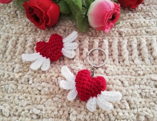 Heart Angel Keychain Crochet Free Pattern
