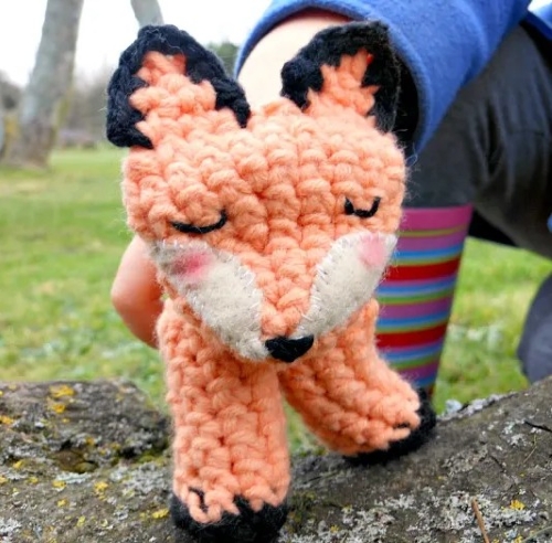 Crocheted Fox Finger Puppet