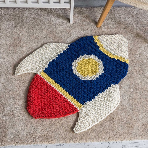 Free Bernat Crochet Rocket Rug Pattern