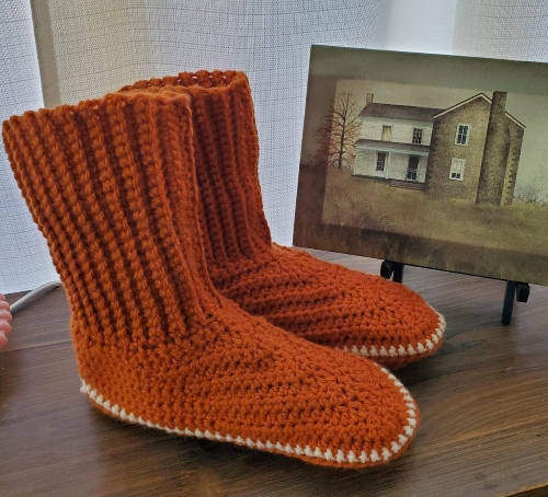 Crocheted Adult Slipper Boots