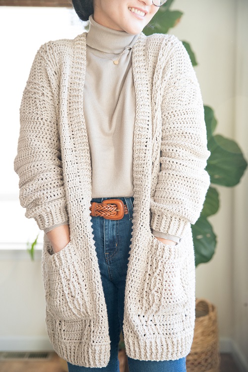 Cabled Cardigan Free Crochet Patterns 3