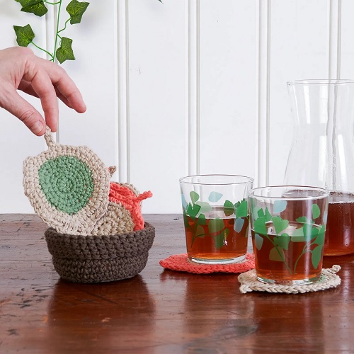 Crochet Leaf Coaster Free Patterns 2