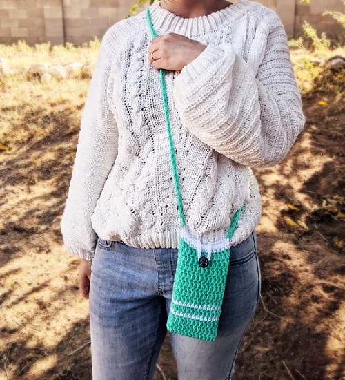 Easy and Cute Crochet Mobile Phone Bag Pattern 3