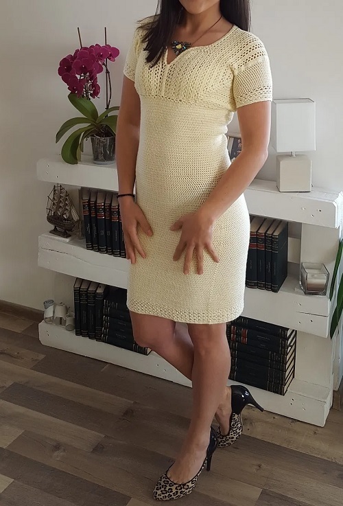 Simple White Crochet Dress