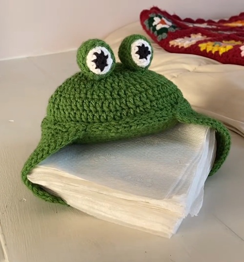 Crochet Frog Napkin Holder