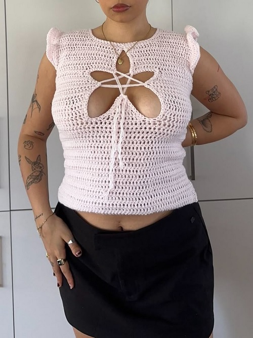 crochet STAR CUT OUT TOP tutorial