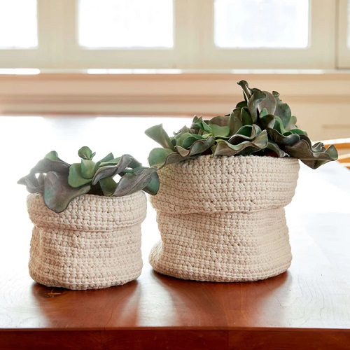 Cute and Easy Succulent Holder Crochet Patterns 3