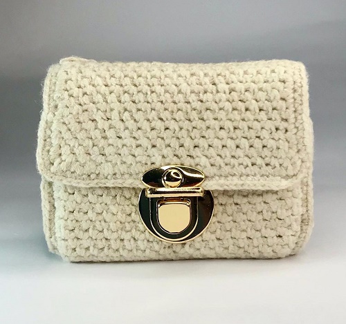 Crochet Ivory Tri-fold Wallet
