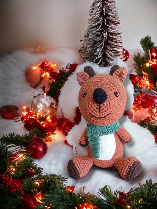 Crocheted Adorable Reindeer