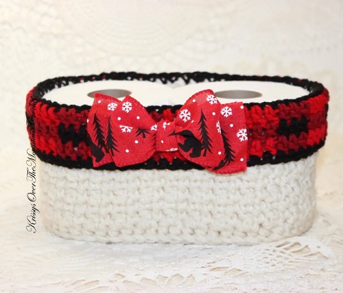 Easy and Cute Crochet Toilet Paper Roll Basket pattern 2