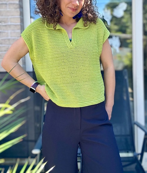 Crochet Women Polo Shirt Free Patterns